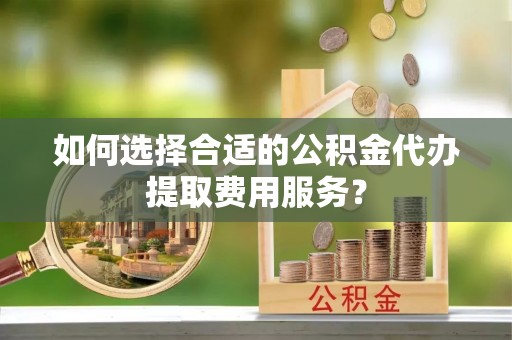 花莲如何选择合适的公积金代办提取费用服务？