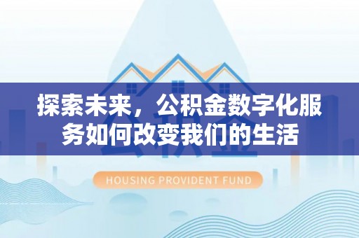 花莲探索未来，公积金数字化服务如何改变我们的生活