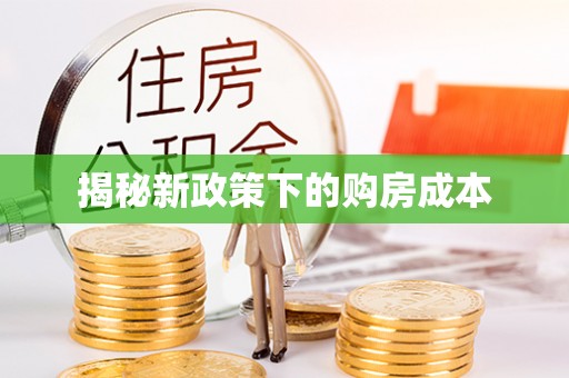 花莲揭秘新政策下的购房成本