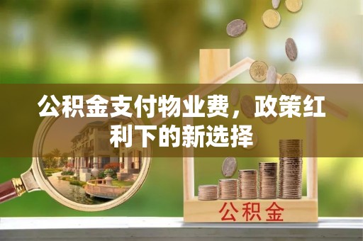 花莲公积金支付物业费，政策红利下的新选择