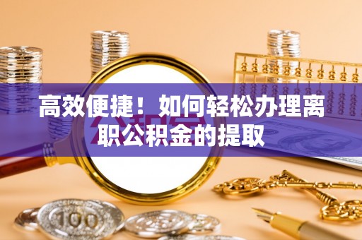 花莲高效便捷！如何轻松办理离职公积金的提取