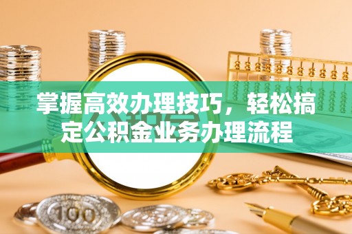 花莲掌握高效办理技巧，轻松搞定公积金业务办理流程