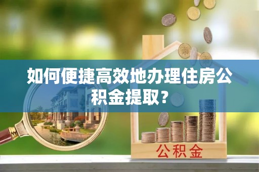 花莲如何便捷高效地办理住房公积金提取？