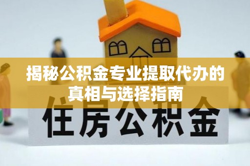 花莲揭秘公积金专业提取代办的真相与选择指南